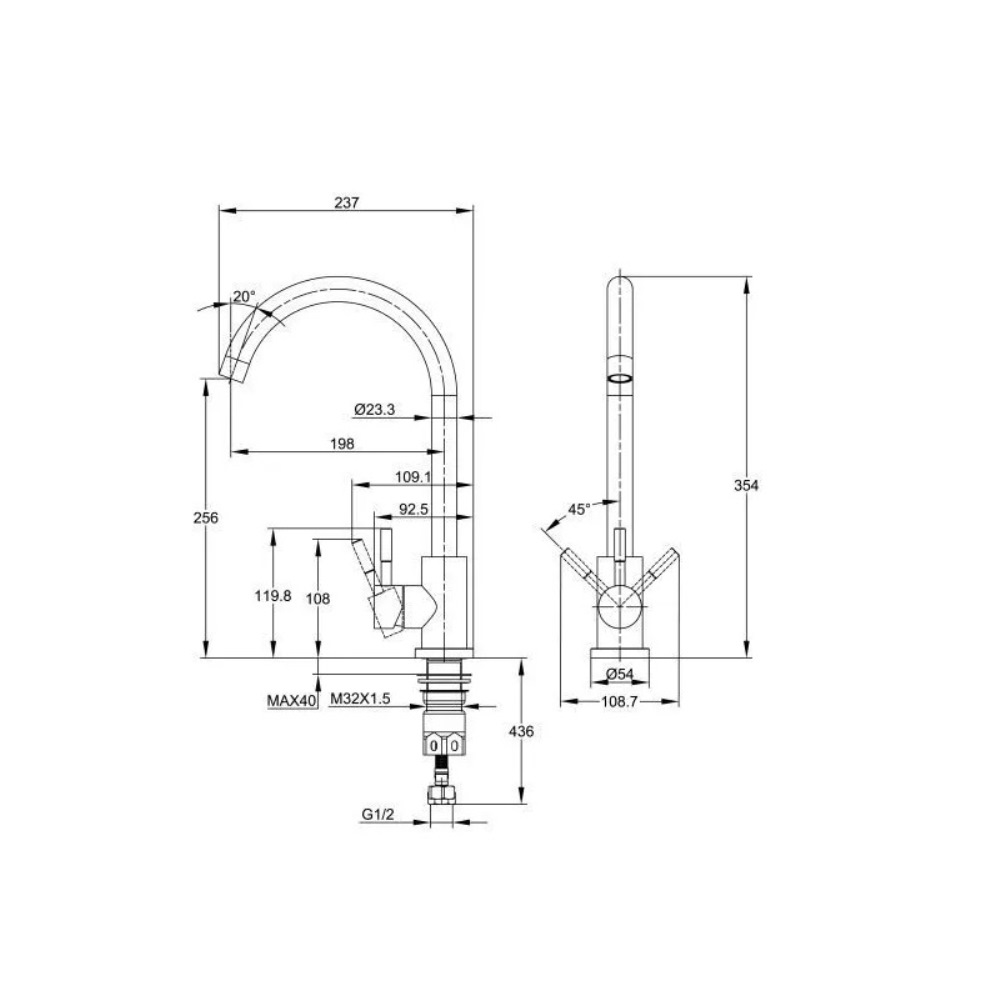 Смеситель для кухни Cersanit Como Сатин 68242 Смеситель для кухни Cersanit Como Сатин 68242 — изображение 4