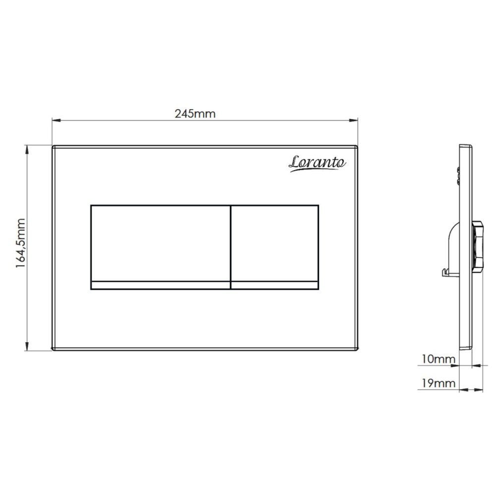 Клавиша смыва Loranto Kare Хром глянцевый 7332 Клавиша смыва Loranto Kare Хром глянцевый 7332 — изображение 3