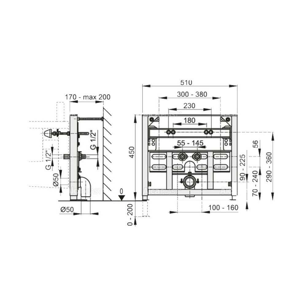Инсталляция для биде Alcadrain Sadromodul A105/1000 Инсталляция для биде Alcadrain Sadromodul A105/1000 — изображение 2