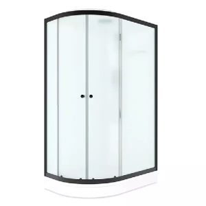 Душевая кабина Domani-Spa Delight Slim 120х80 правая Черный / Матовое, Поддон низкий, DS01DS128RLWM00.Gt-Black