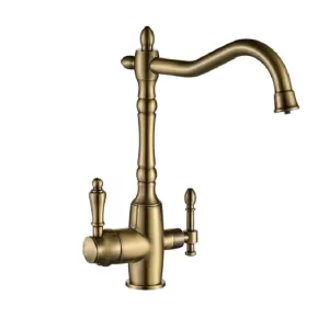 Смеситель для кухни Ulgran Classic U-018 с подключением к фильтру U-018 Бронза