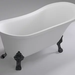 Ванна акриловая Comforty BA 160х72 ножки + донный клапан черный Белый BA102BL