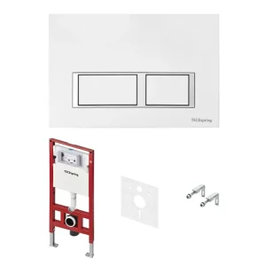 Инсталляция Tece TECEspring для скрытого монтажа с клавишей смыва V Белый S955203