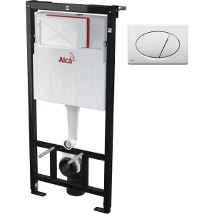 Комплект системы инсталляции Alcaplast Sadroмodul для сухой установки высота 1,12 м с кнопкой смыва белая