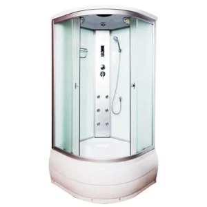 Душевая кабина Водный мир 100х100 Хром / Матовое высокий поддон ВМ888 Е 100 Б