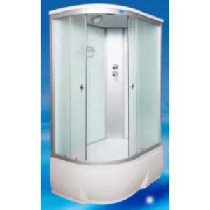 Душевая кабина Водный мир 120х80, Хром / Матовое, Высокий поддон правая