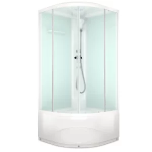 Душевая кабина Domani-Spa Delight Slim high без электрики 100х100 Белый, Поддон высокий Душевая кабина Domani-Spa Delight Slim high без электрики 100х100 Белый, Поддон высокий