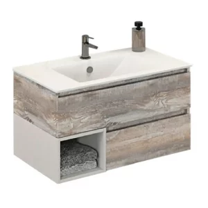 Тумба подвесная Comforty Турин 90,5 + раковина Дуб 4136271