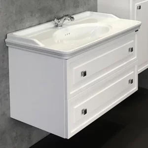 Тумба подвесная Comforty Феррара 100 + раковина Белый 4148009