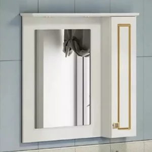 Шкаф зеркальный Comforty Палермо 79 Белый / Золото 00004143508CF