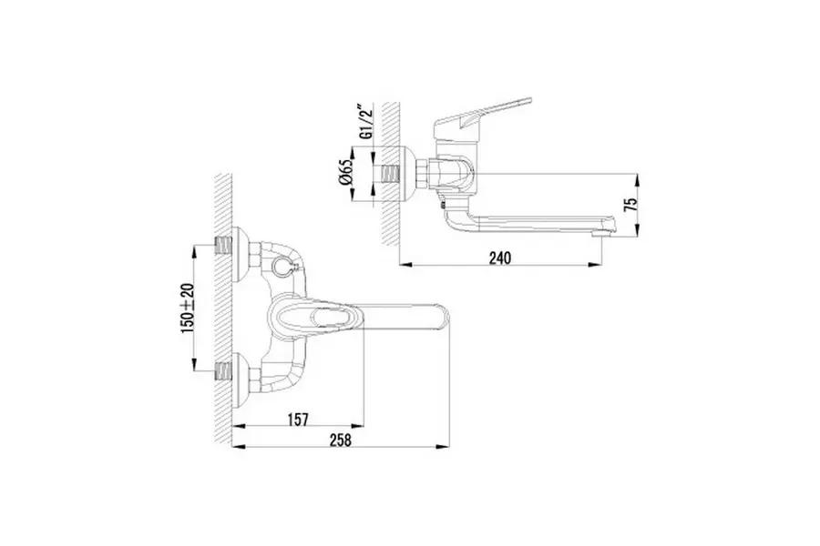 Смеситель для ванны Lemark Luna Хром LM4114C Смеситель для ванны Lemark Luna Хром LM4114C — изображение 2