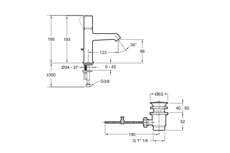 Смеситель для раковины Jacob Delafon Edgar E29845-CP Смеситель для раковины Jacob Delafon Edgar E29845-CP — изображение 2