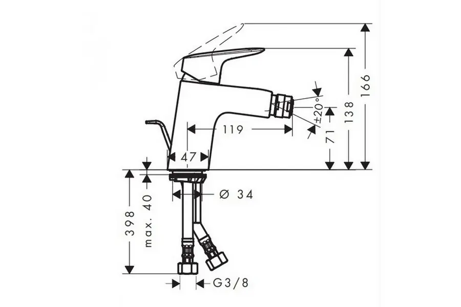 Смеситель для биде Hansgrohe Logis 70 71204000 Смеситель для биде Hansgrohe Logis 70 71204000 — изображение 2