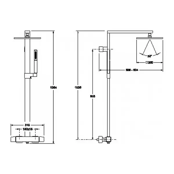 Душевая система Jacob Delafon Eo Eco E45893-CP Душевая система Jacob Delafon Eo Eco E45893-CP — изображение 2