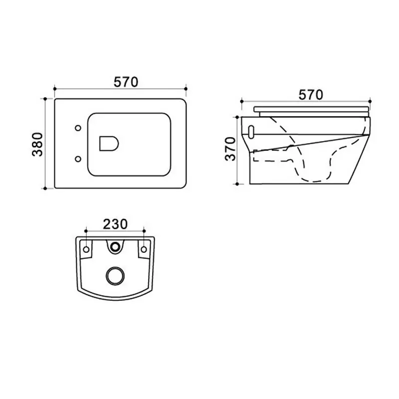 Унитаз подвесной Azario Trend + с сиденьем Белый AZ-2133 Унитаз подвесной Azario Trend + с сиденьем Белый AZ-2133 — изображение 3