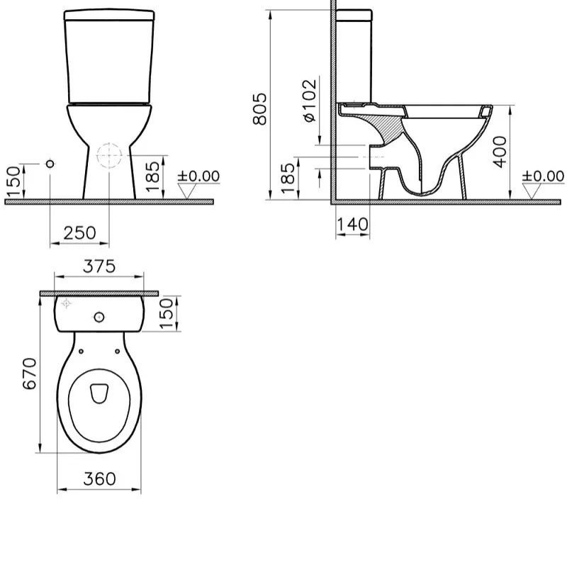 Унитаз-компакт Norm Nord Белый Унитаз-компакт Norm Nord Белый — изображение 3
