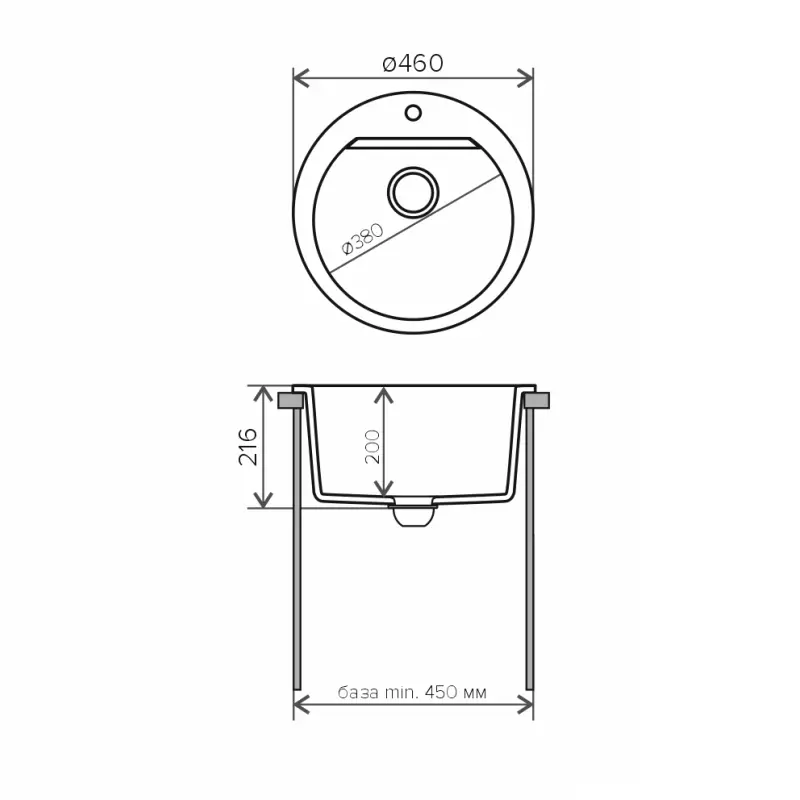 Мойка кухонная Polygran Atol 46 678897 Черный матовый Мойка кухонная Polygran Atol 46 678897 Черный матовый — изображение 3