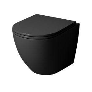 Унитаз подвесной Grossman с крышкой-сиденье Черный матовый GR-4457BMS Унитаз подвесной Grossman с крышкой-сиденье Черный матовый GR-4457BMS
