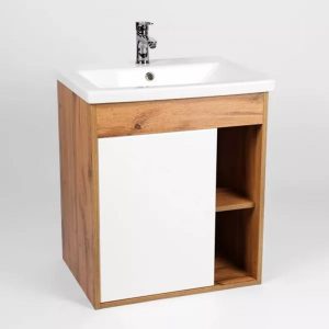 Тумба подвесная Viant Бостон 60 с раковиной Como Белый / Дуб Вотан VBOS60CO-T1STP Тумба подвесная Viant Бостон 60 с раковиной Como Белый / Дуб Вотан VBOS60CO-T1STP