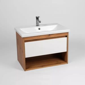 Тумба подвесная Viant Бостон 60 с раковиной Como Белый / Дуб Вотан VBOS60CO-T1YP Тумба подвесная Viant Бостон 60 с раковиной Como Белый / Дуб Вотан VBOS60CO-T1YP