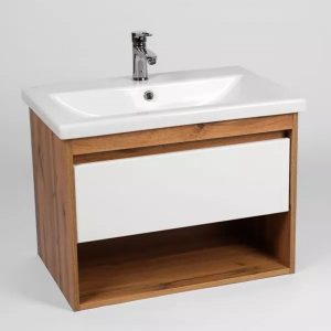 Тумба подвесная Viant Бостон 70 с раковиной Como Белый / Дуб Вотан VBOS70CO-T1YP Тумба подвесная Viant Бостон 70 с раковиной Como Белый / Дуб Вотан VBOS70CO-T1YP