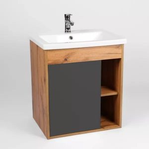 Тумба подвесная Viant Бостон 70 с раковиной Como Дуб вотан / Графит VBOS70COG-T1STP Тумба подвесная Viant Бостон 70 с раковиной Como Дуб вотан / Графит VBOS70COG-T1STP