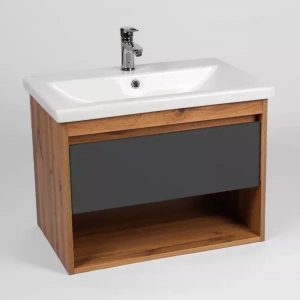 Тумба подвесная Viant Бостон 80 с раковиной Como Дуб вотан / Графит VBOS80COG-T1YP Тумба подвесная Viant Бостон 80 с раковиной Como Дуб вотан / Графит VBOS80COG-T1YP