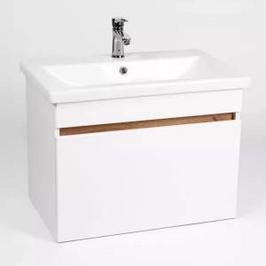 Тумба подвесная Viant Мальта 60 с раковиной Como Белый / Дуб Вотан VMAL60CO-T1YP Тумба подвесная Viant Мальта 60 с раковиной Como Белый / Дуб Вотан VMAL60CO-T1YP