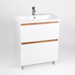 Тумба напольная Viant Мальта 80 с раковиной Como Белый / Дуб Вотан VMAL80CO-T2Y Тумба напольная Viant Мальта 80 с раковиной Como Белый / Дуб Вотан VMAL80CO-T2Y