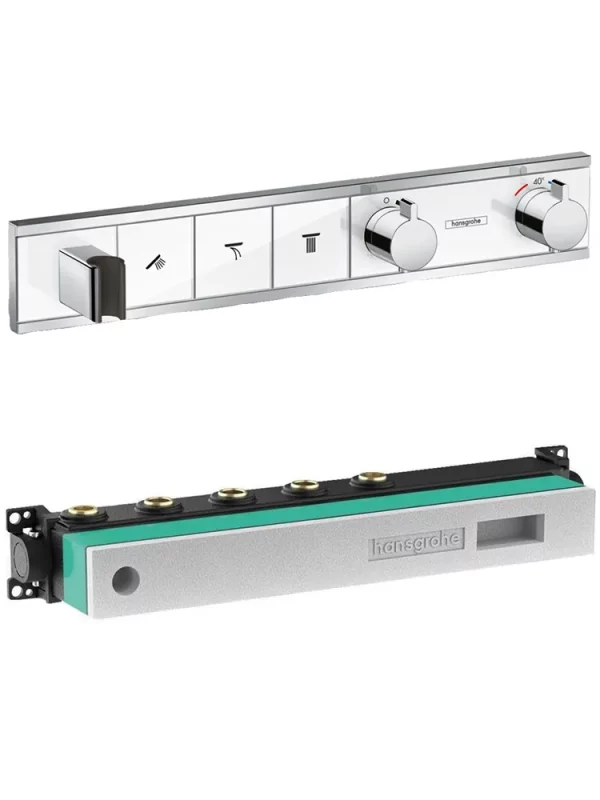 15356400S Set HG RainSelect термостатический смеситель для душа (15356400+15311180) белый/хром
