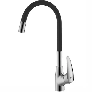 LM0415C-Black «LINARA» Смеситель для кухни, с гибким изливом, хром/черный LM0415C-Black "LINARA" Смеситель для кухни, с гибким изливом, хром/черный