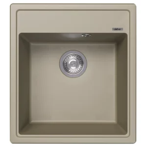 Кухонная мойка из кварцевого композита ABBER Quarz 46x51 с сифоном песочный AQ2901S