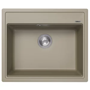 Кухонная мойка из кварцевого композита ABBER Quarz 60x51 с сифоном песочный AQ2902S